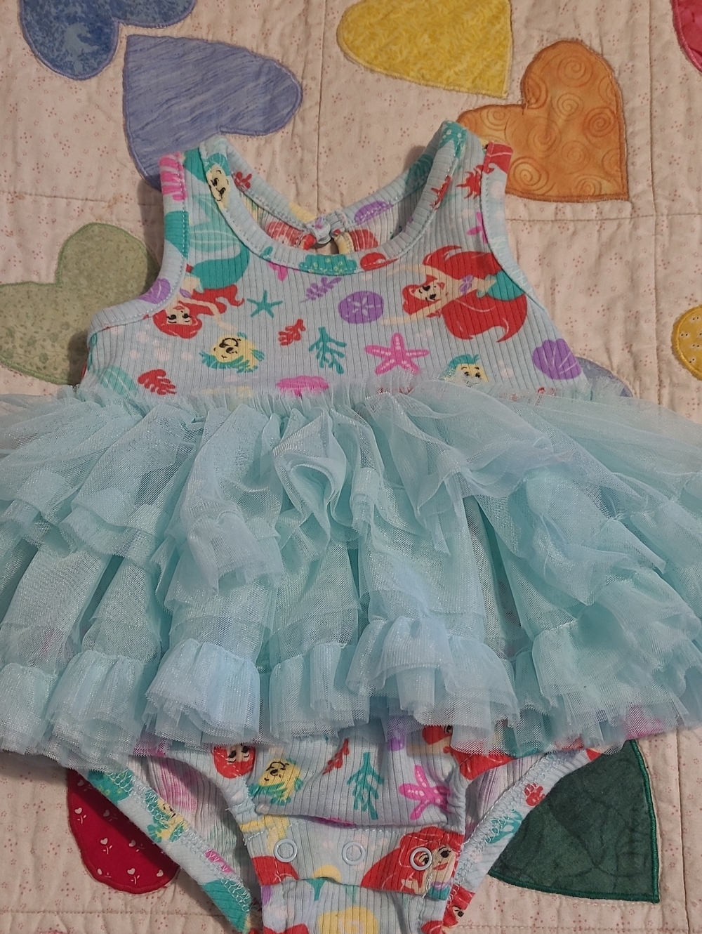 Ariel Mermaid Tutu One-Piece Swimsuit - Light Aqua